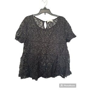 Abercrombie & Fitch black lacy‎ Blouse size L